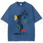 Unisex Bauhaus Art Geometry Printed Washed Tee