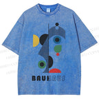 Unisex Bauhaus Art Geometry Printed Washed Tee