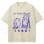 Unisex  Is That Real Funny Opossum In Mirror Printed Washed Tee