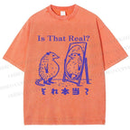Unisex  Is That Real Funny Opossum In Mirror Printed Washed Tee