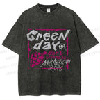 Unisex Dont Wanna Be Idiots Green Day Graffiti Printed Washed Tee