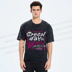 Unisex Dont Wanna Be Idiots Green Day Graffiti Printed Washed Tee