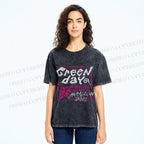 Unisex Dont Wanna Be Idiots Green Day Graffiti Printed Washed Tee