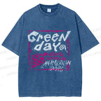 Unisex Dont Wanna Be Idiots Green Day Graffiti Printed Washed Tee