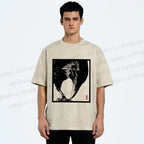 Unisex Vintage Crow Printed Washed Tee