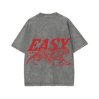 Unisex Easy Tiger Front And Back Printed Washed Tee