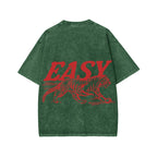 Unisex Easy Tiger Front And Back Printed Washed Tee