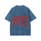 Unisex Easy Tiger Front And Back Printed Washed Tee