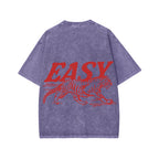 Unisex Easy Tiger Front And Back Printed Washed Tee