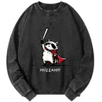 Unisex Huzzah Racoon Vintage Washed Sweatshirts