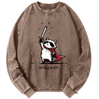Unisex Huzzah Racoon Vintage Washed Sweatshirts