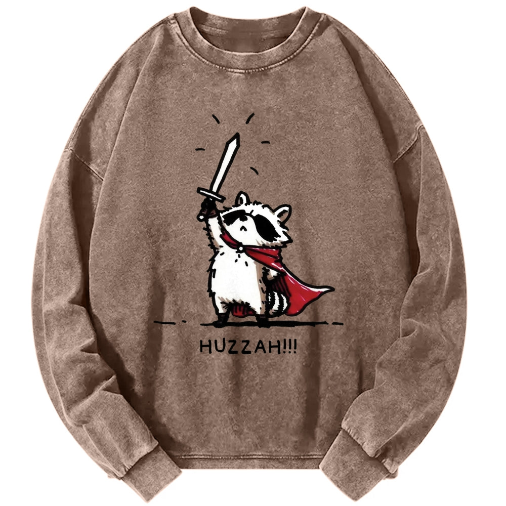 Unisex Huzzah Racoon Vintage Washed Sweatshirts