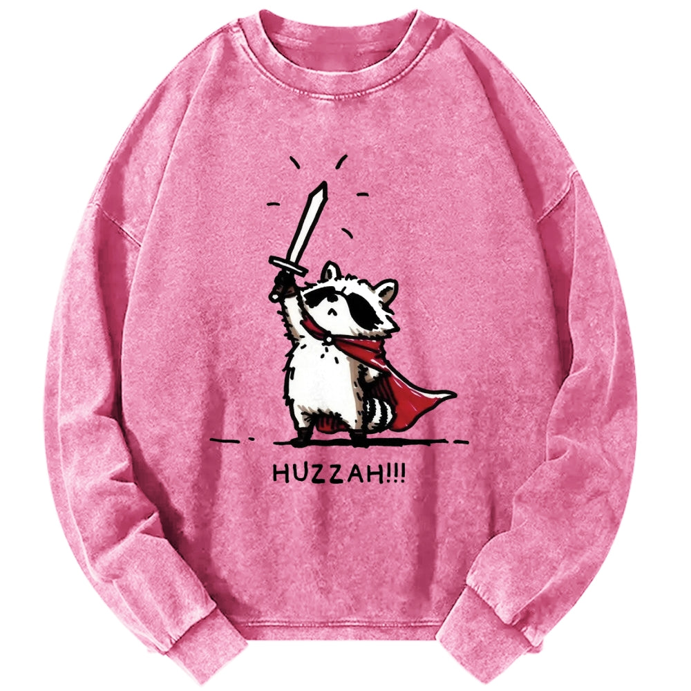 Unisex Huzzah Racoon Vintage Washed Sweatshirts