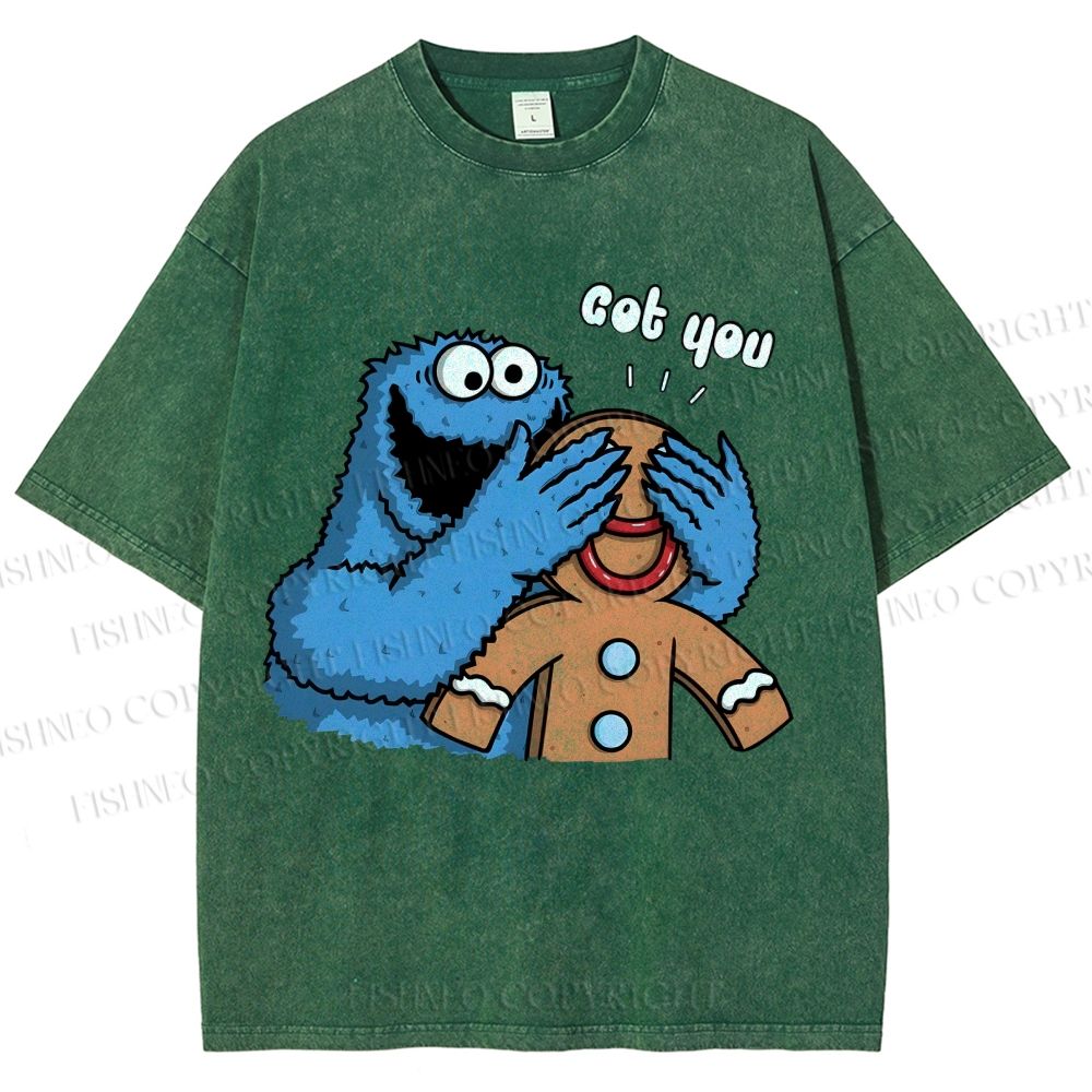 Unisex Got You Cookie Monster Printed Washed Tee