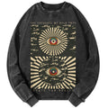 Unisex Casual Washed Future in Mind Printed Long Sleeve T-shirt
