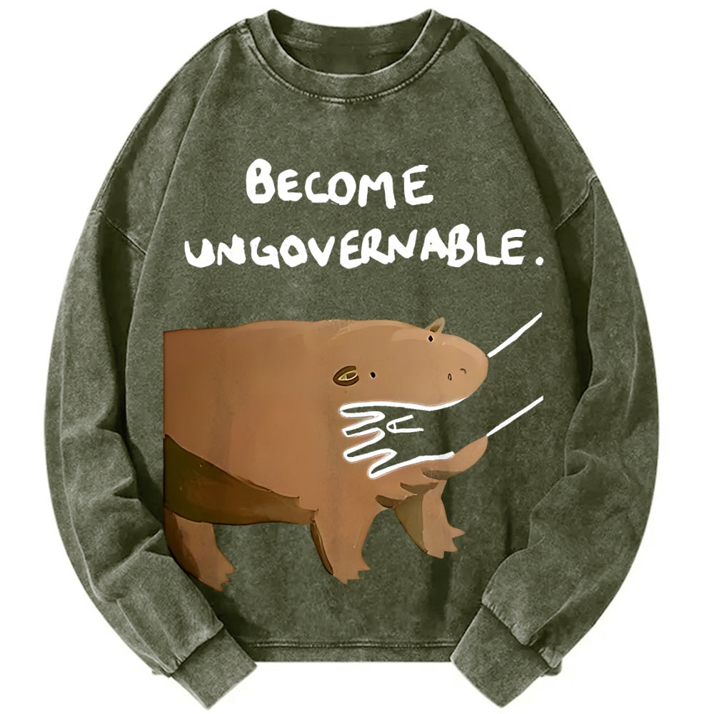 Unisex Become Ungovernable Vintage Washed Sweatshirts