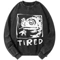Unisex Tired Frog Vintage Washed Sweatshirts