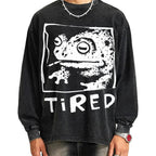 Unisex Tired Frog Vintage Washed Sweatshirts