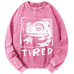 Unisex Tired Frog Vintage Washed Sweatshirts