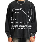 Unisex I need ibuprofen Cat Vintage Washed Sweatshirts