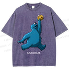 Unisex Just Do Eat Cookie Monster Printed Washed Tee
