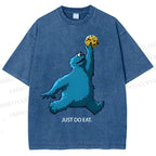 Unisex Just Do Eat Cookie Monster Printed Washed Tee