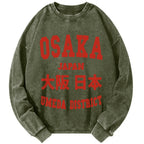 Unisex Osaka Japan Vintage Washed Sweatshirts