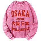 Unisex Osaka Japan Vintage Washed Sweatshirts