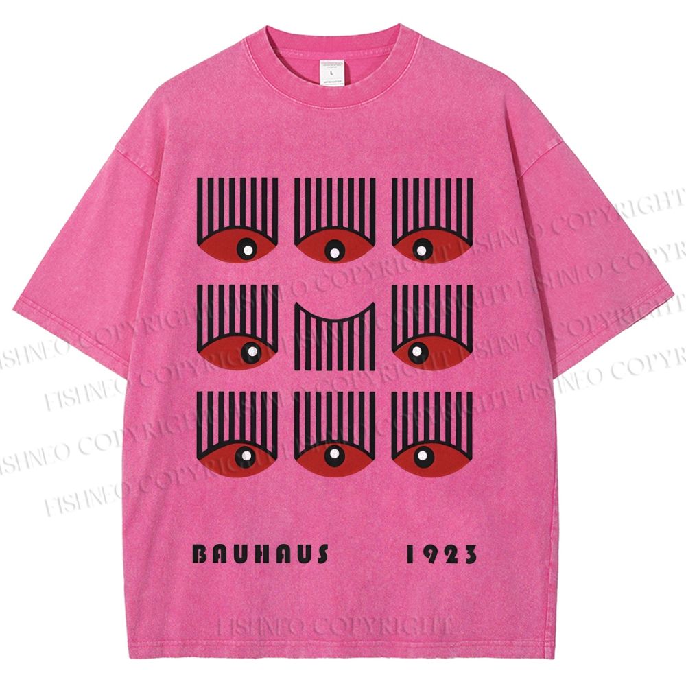 Unisex Bauhaus Art Eyes Printed Washed Tee