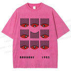 Unisex Bauhaus Art Eyes Printed Washed Tee