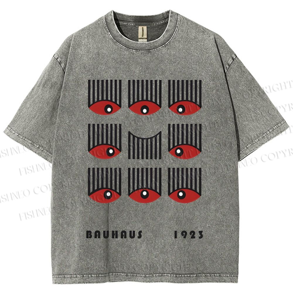 Unisex Bauhaus Art Eyes Printed Washed Tee