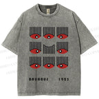 Unisex Bauhaus Art Eyes Printed Washed Tee