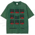 Unisex Bauhaus Art Eyes Printed Washed Tee