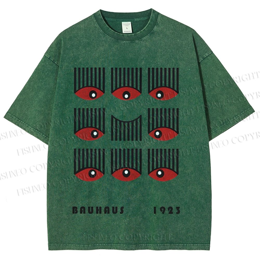 Unisex Bauhaus Art Eyes Printed Washed Tee