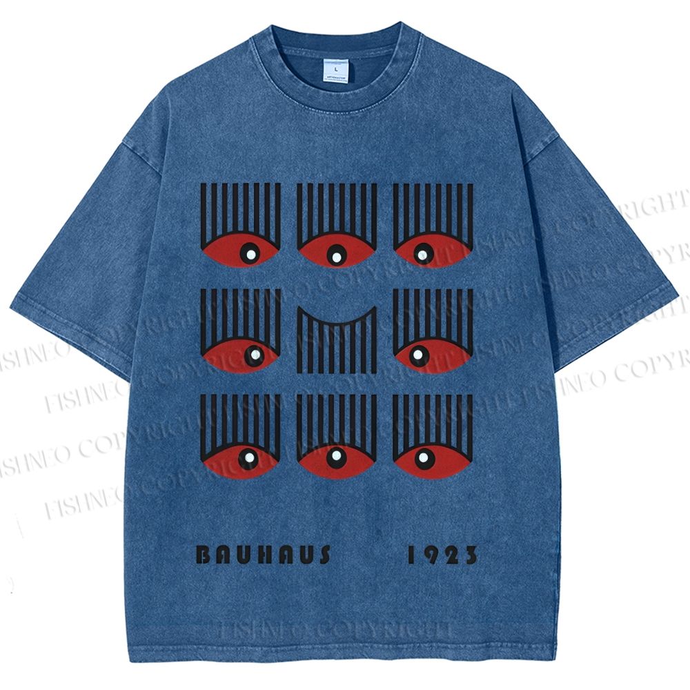 Unisex Bauhaus Art Eyes Printed Washed Tee