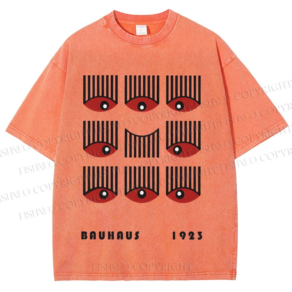 Unisex Bauhaus Art Eyes Printed Washed Tee
