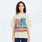 Unisex B Is For Bacon Cookie Monster Printed Washed Tee