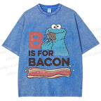 Unisex B Is For Bacon Cookie Monster Printed Washed Tee