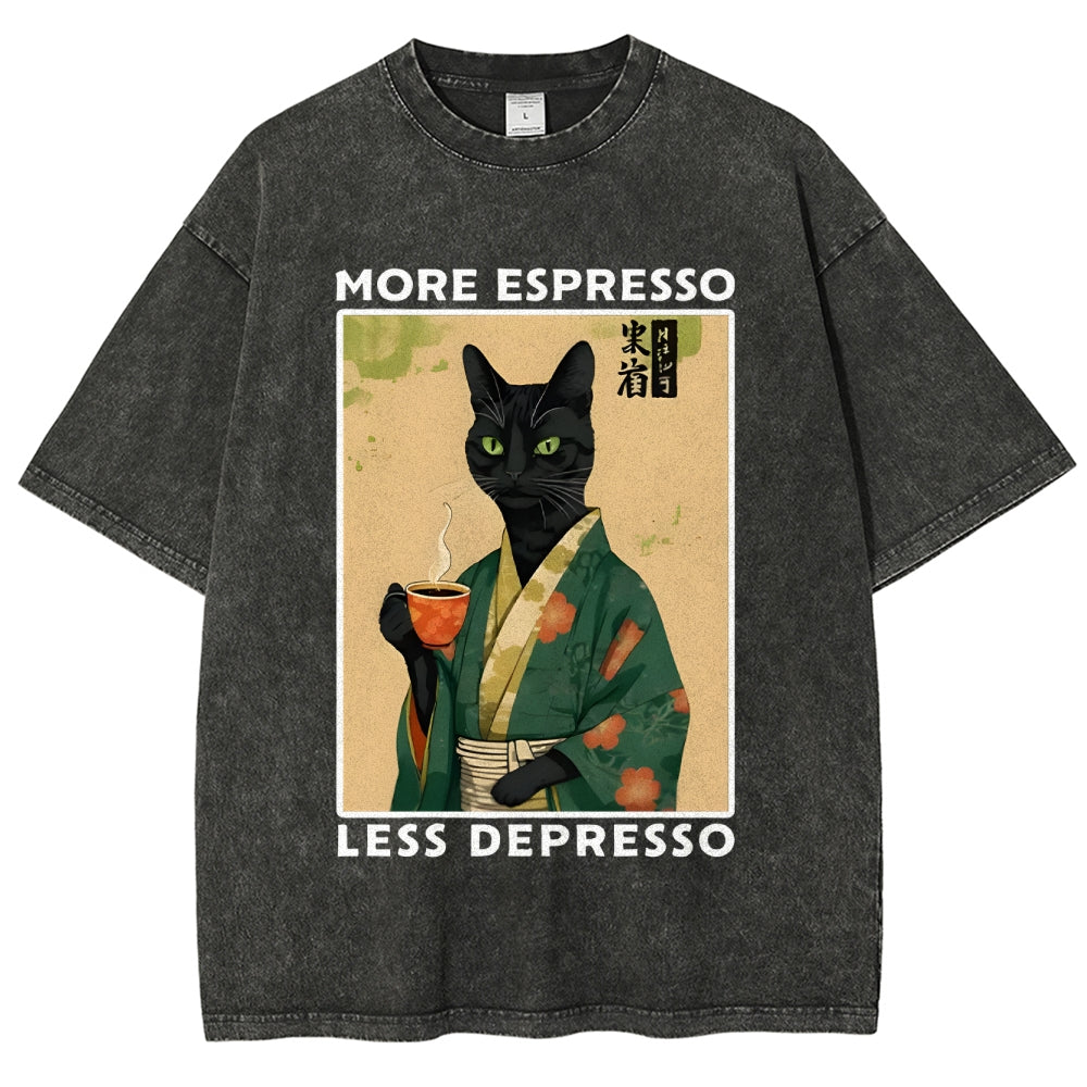 More Caffeine Less Sadness Washed T-Shirt