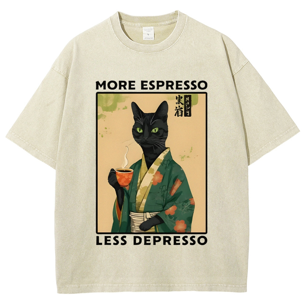 More Caffeine Less Sadness Washed T-Shirt