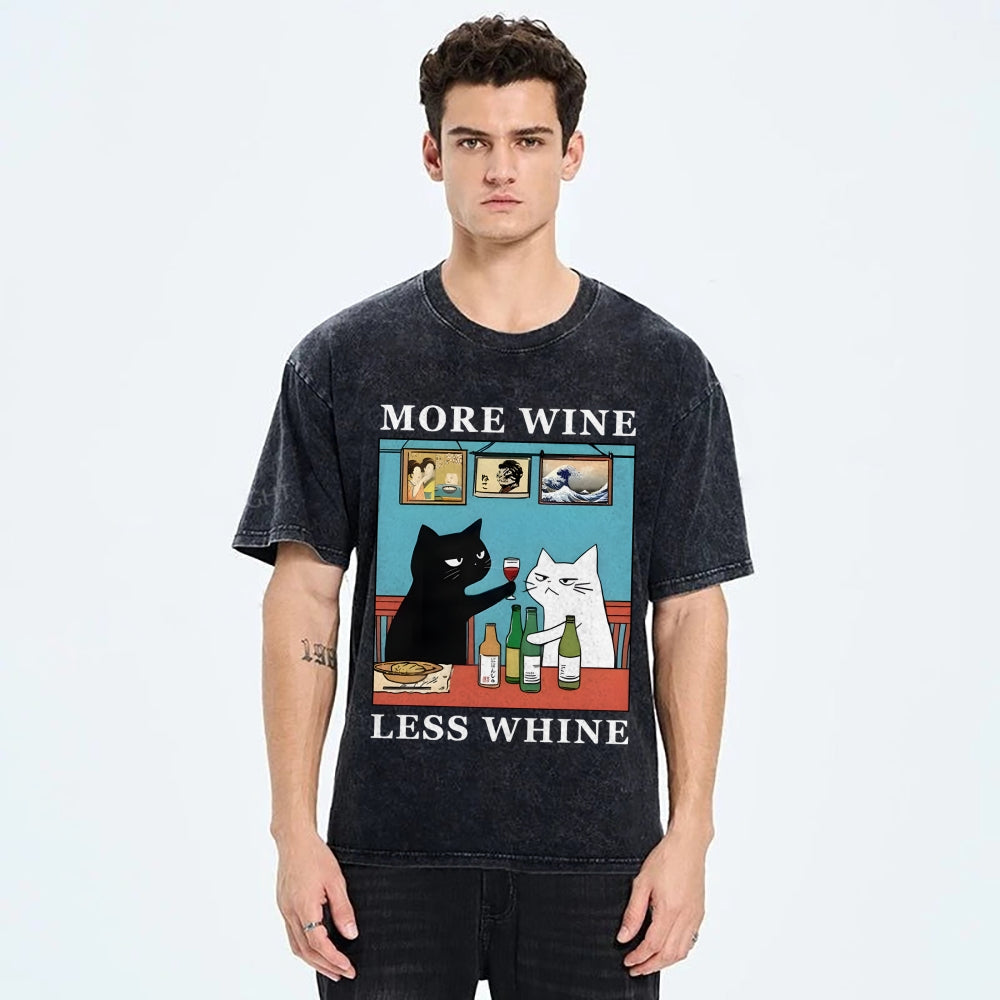 Funny More Wine Less Whine Washed T-Shirt