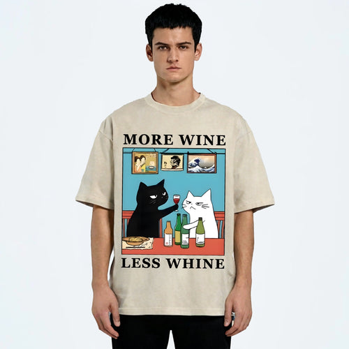 Funny More Wine Less Whine Washed T-Shirt