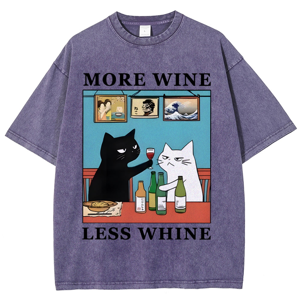 Funny More Wine Less Whine Washed T-Shirt