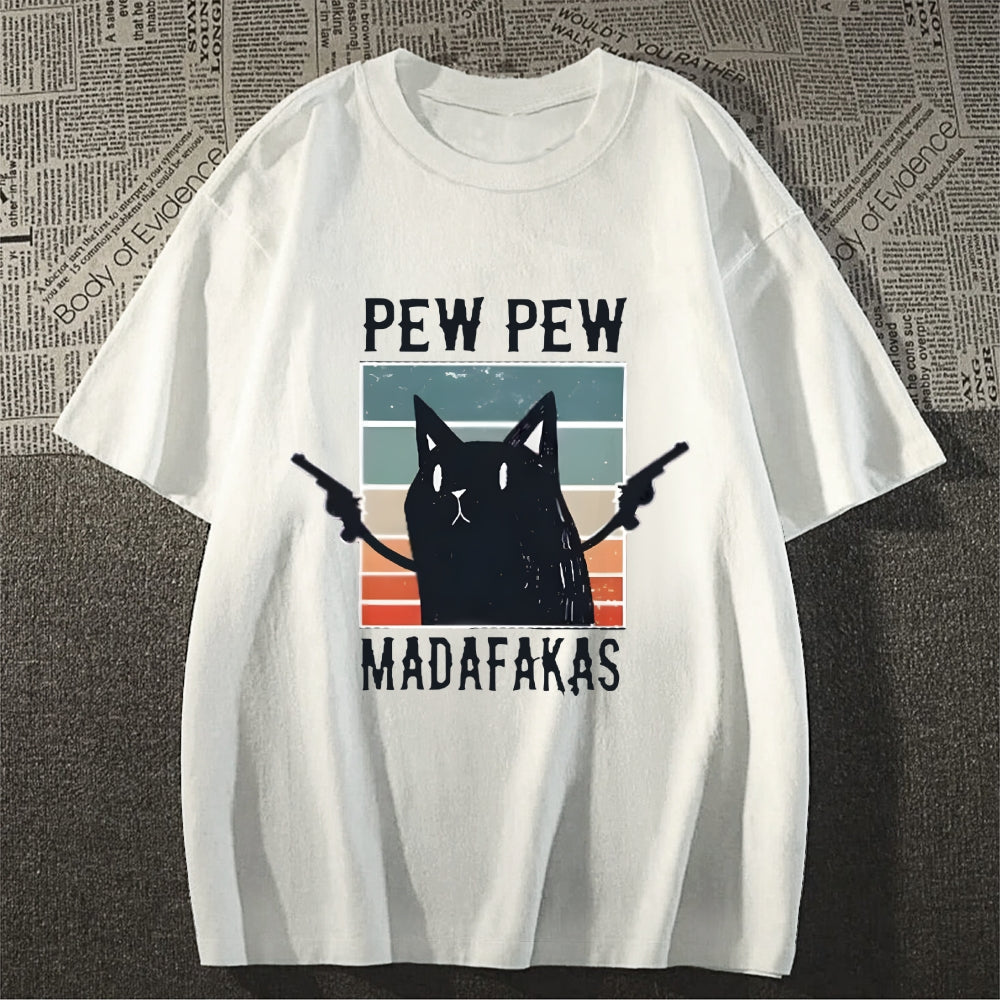 Pew Pew Madafakas Cat Japanese Style Classic Tee