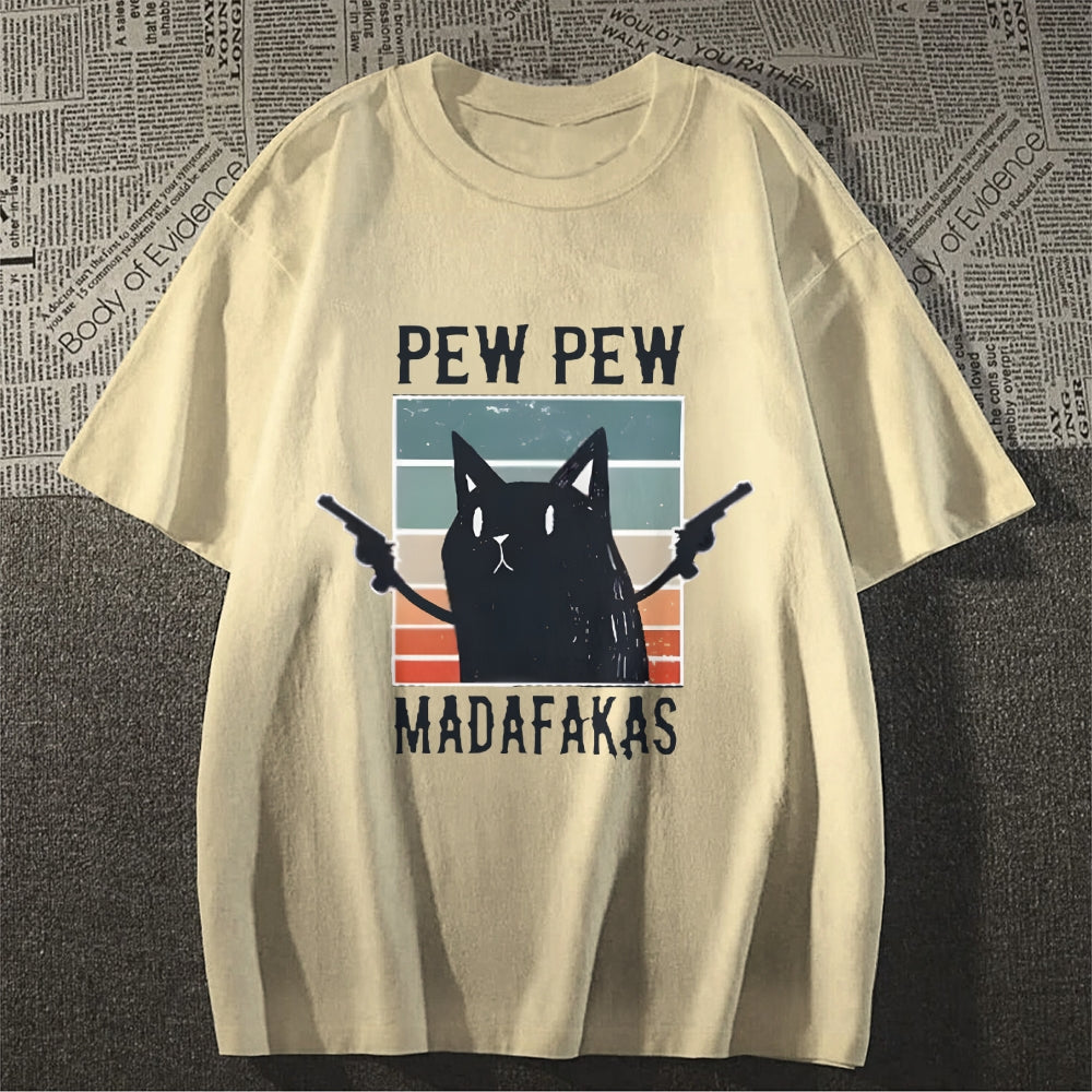 Pew Pew Madafakas Cat Japanese Style Classic Tee