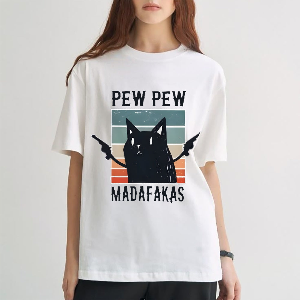 Pew Pew Madafakas Cat Japanese Style Classic Tee