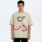 Unisex You Got This Finger Frog Printed Washed Tee