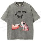 Unisex You Got This Finger Frog Printed Washed Tee