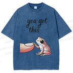 Unisex You Got This Finger Frog Printed Washed Tee