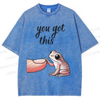 Unisex You Got This Finger Frog Printed Washed Tee